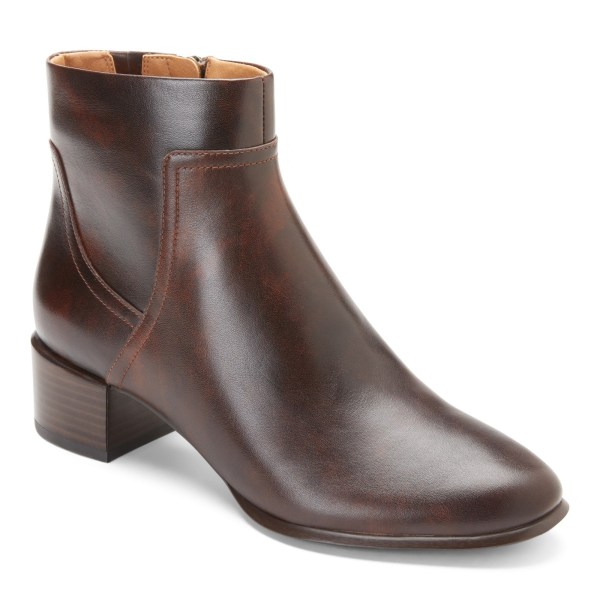 Vionic Ankle Boots Ireland - Kamryn Ankle Boot Chocolate - Womens Shoes Discount | JXUKW-9015